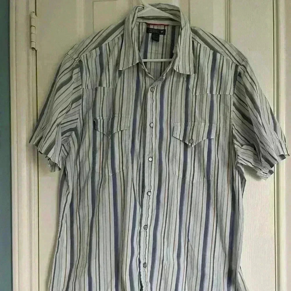 Guess Jeans Striped Button Down Shirt size XL Pearl Snaps - Picture 1 of 5